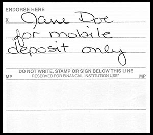 Mobile Deposit Signature